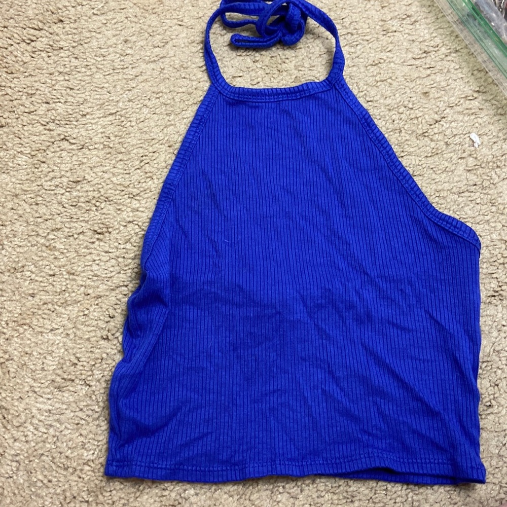 forever 21 small royal blue crop top (tie around neck) never been worn